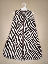 Pottery Barn Halo Baby Sleep Sack Small 0-6 mos White/Brown Soft Zebra Print EUC