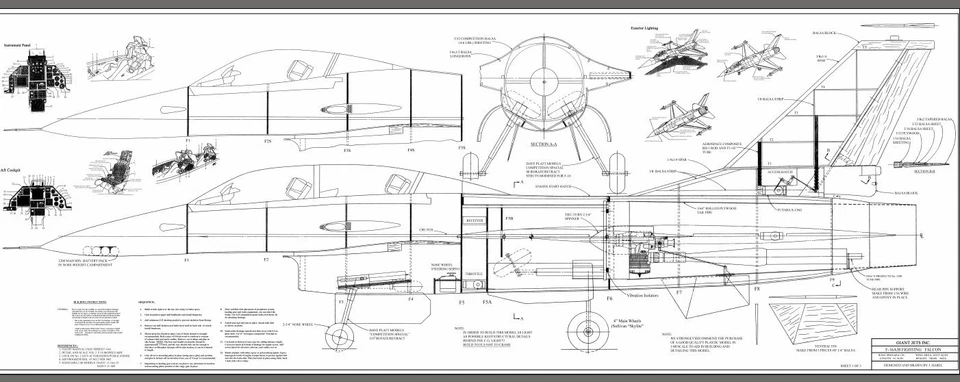 F-16 Falcon  60-inch Wing   Giant Scale RC Airplane Digital Plans on CD - Image 3 of 4