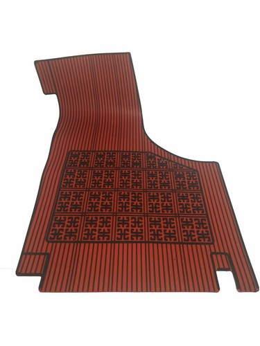 Set 4 Sovratappeti Tappetini Tappeti in Gomma Rosso e Nero per FIAT 500 D F L R - 第 2/5 張圖片