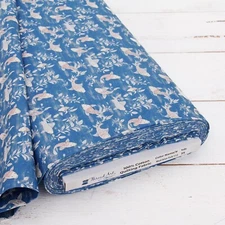 Threadart Cotton Quilting Fabric By The Yard - Vintage - Medium Blue Fish