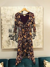 Anthropologie Maeve Floral Purple Dress Size S Retail $148
