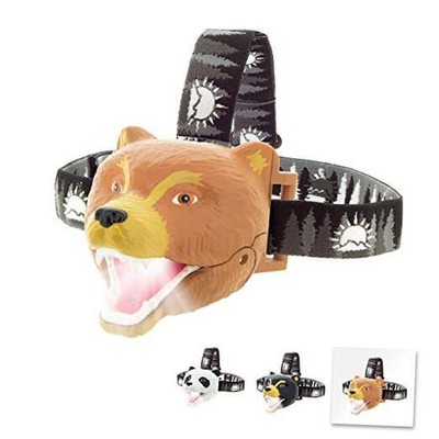 Big Discoveries Bear LED Headlamp - Bear Headlamps for Kids | Grizzly Bear