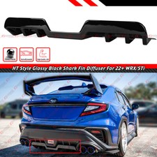For 22-25 Subaru Wrx Vb Jdm Ht Style Gloss Black Shark Fin Rear Bumper Diffuser