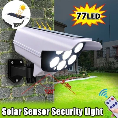 AMPRIME Solar Power Fake Dummy Security Camera 77 LED Blink Light Surveillance CCTV Sens