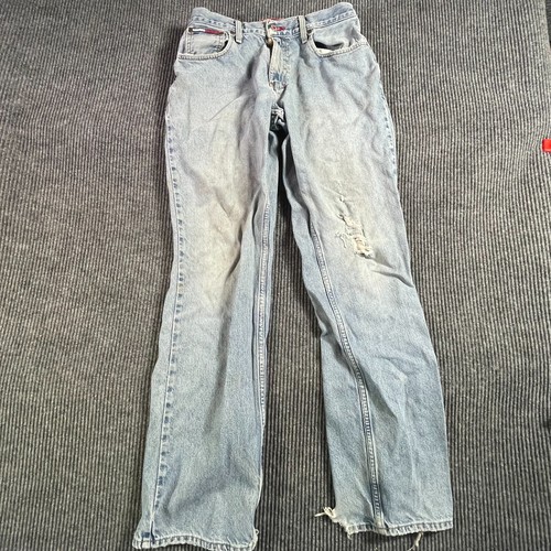 VTG Tommy Hilfiger Jeans Mens 32 Blue Faded Distressed Baggy Grunge Skate Y2K