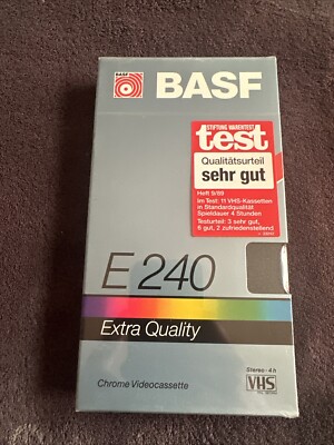 1 x  BASF E-240 VHS Videokassette - Extra Quality - Neu und verschweißt