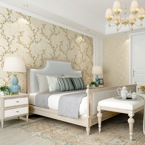 3D Embossed Non-Woven Wallpaper Bedroom Living Room Flower Decor Wall Paper - Picture 10 of 12