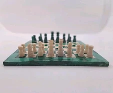 Handmade Marble Malachite Inlay Chess Board