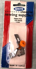 White Creative Sewing Supplies Zipper Foot Low Shank 11804