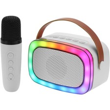 Supersonic Mini Bluetooth Karaoke Portable Speaker w/ Microphone White 