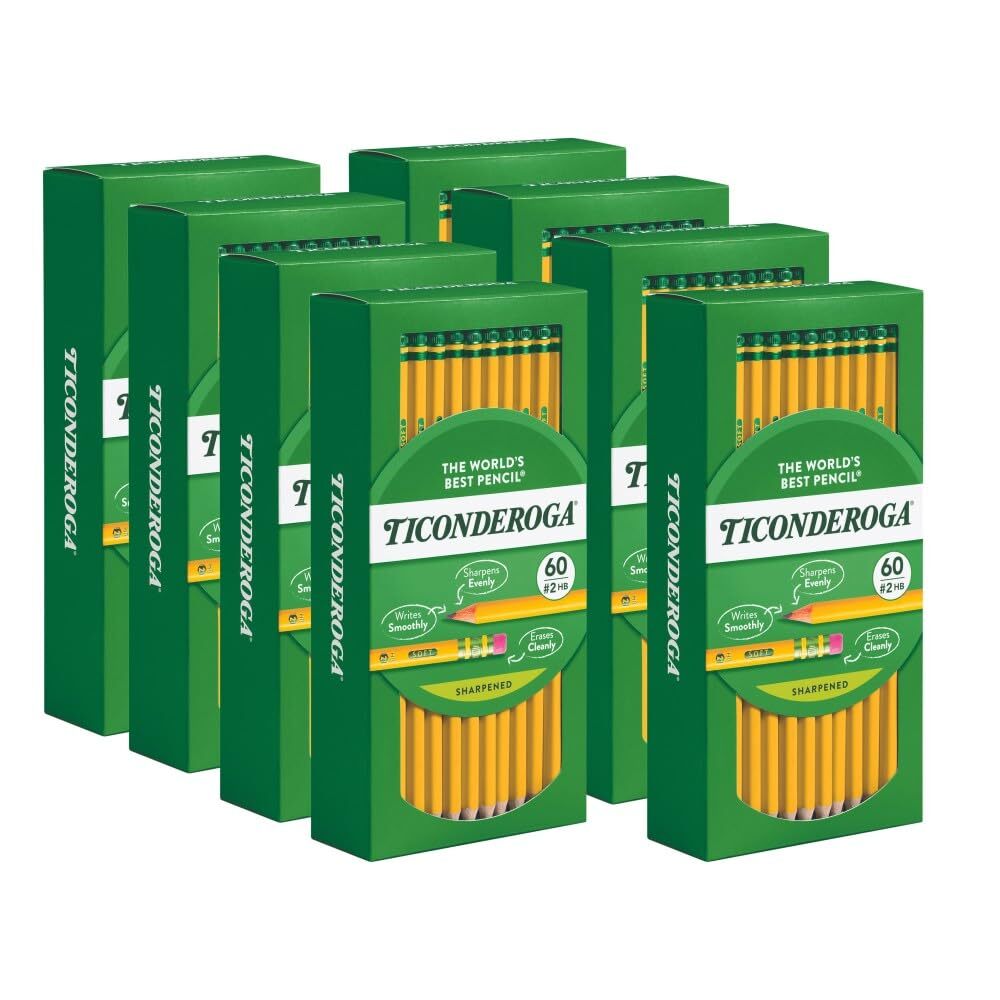 Wood-Cased Pencils, Pre-Sharpened, #2 HB Soft, Yellow, 480 Count