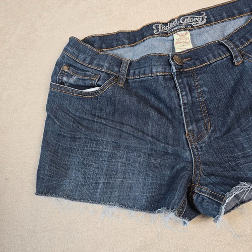 Distressed Cut Off Denim Jeans Shorts Size 8 Blue Faded Glory Booty Short Frayed - Picture 4 of 9