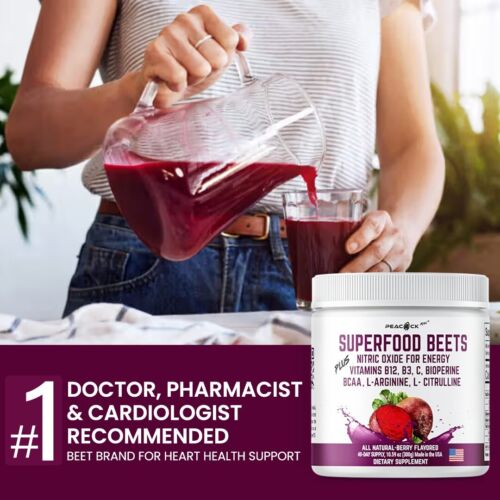 Super Organic Beets Nitric Oxide B12 B3 C BioPerine BCAA L-Arginine L-citrulline - Picture 4 of 26