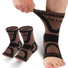 Copper Infused Ankle Braces Foot Support Compression Sleeve Sports Protector Gym