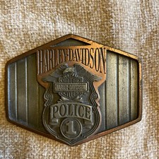 RARE 1994 Harley Davidson Motorcycles On Patrol Since 1909 POLICE 1 Belt Buckle