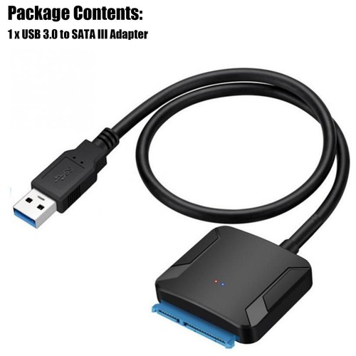 USB 3.0 to SATA III Adapter for 2.5" 3.5" SSD HDD Hard Drive with 12V/2A Power - Picture 9 of 12