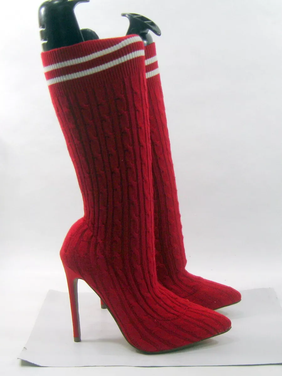 Red stiletto ankle best sale boots