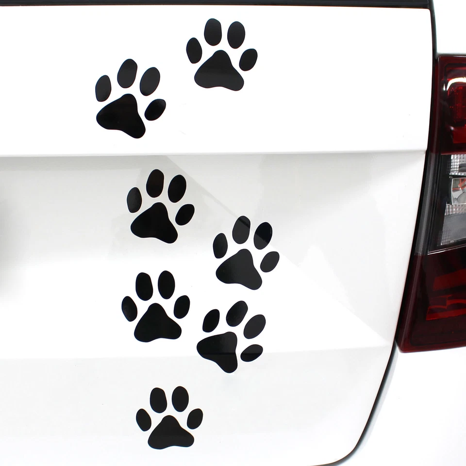 12 Stück Hundepfoten je 6x6cm Hund Aufkleber Folie Auto sticker hunde Dog K015 - Bild 2 von 4