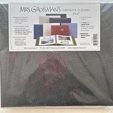 Mrs. Grossman 8x8 Scrapbook Album 2x  Post Top Loading. Textured Caviar...NIP