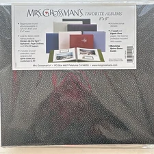 Mrs. Grossman 8x8 Scrapbook Album (2x)~ Post Top Loading.  Textured Caviar...NIP