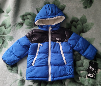 Brand New DKNY Jeans Sherpa Jacket in Blue, Fleece Lining, 18 months (2)
