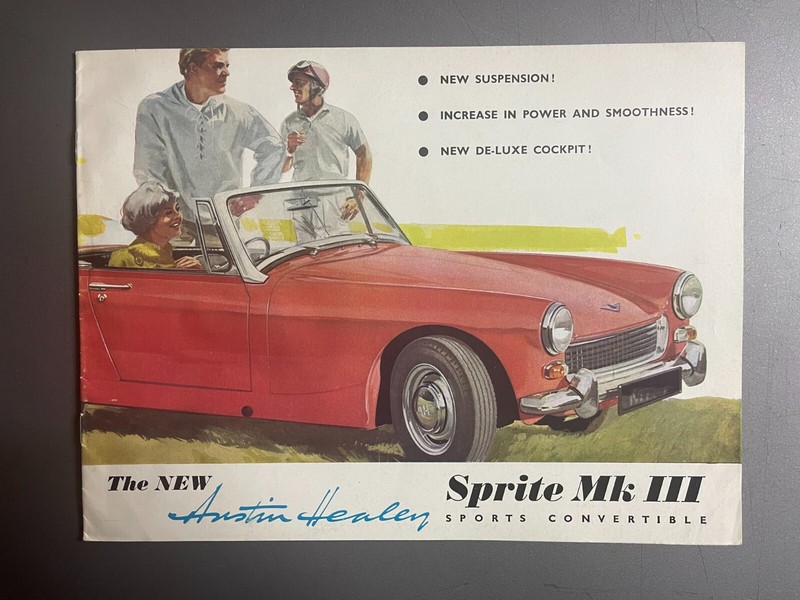 1965 Austin Healey Sprite Mark III Convertible Brochure English - RARE!! Awesome