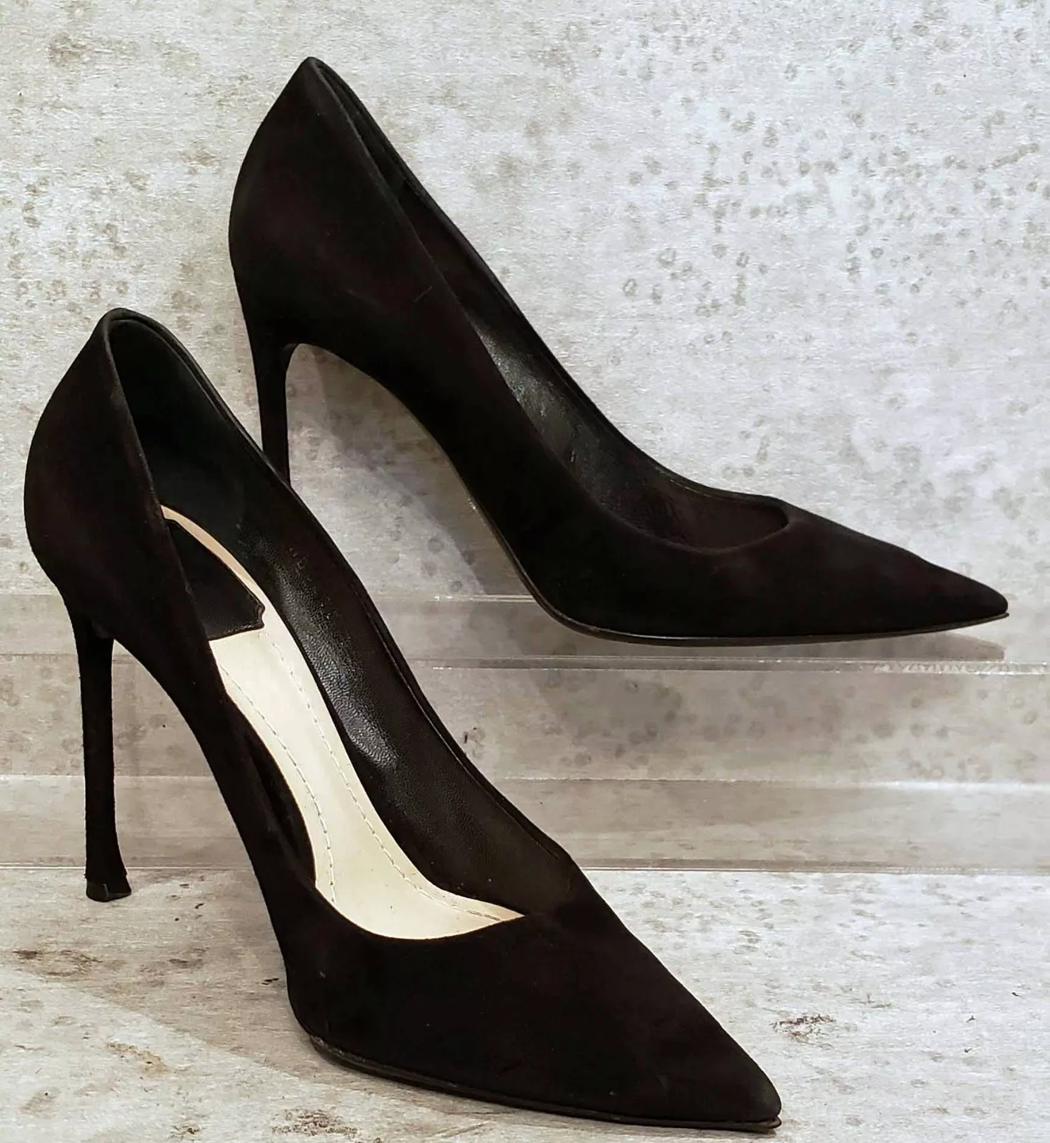 Escarpins talons Christian Dior Essence daim noir taille 37,5 US 7