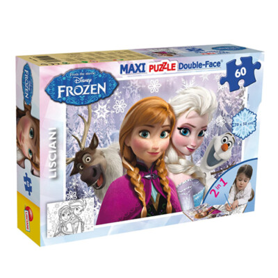 Puzzle Frozen Maxi Puzzle 60 Teile 2 in 1 von Lisciani Anna und Elsa 