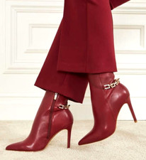 MARCIANO BY GUESS ''BALE'' BOOTIE GENUINE LEATHER BURGUNDY RED - Size 8 249