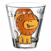 Leonardo Trinkglas Bambini LöWe Kinderglas Glas Kalk-Natron Glas Bunt 120 Ml