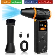 Compressed Air Duster,330,000RPM Electric Air Duster with LED Light,Rechargea...