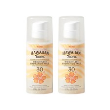 2 Pack Hawaiian Tropic Weightless Hydration Face Sunscreen Lotion SPF 30, 1.7oz