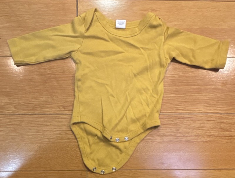 Colored Organics Yellow Long Sleeve Cotton One-Piece Bodysuit for Baby 0-3M