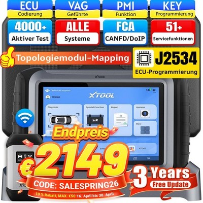  XTOOL IP919MAX Profi OBD2 Diagnosegerät Scan mit J2534 51+Resets ECU-Codierung