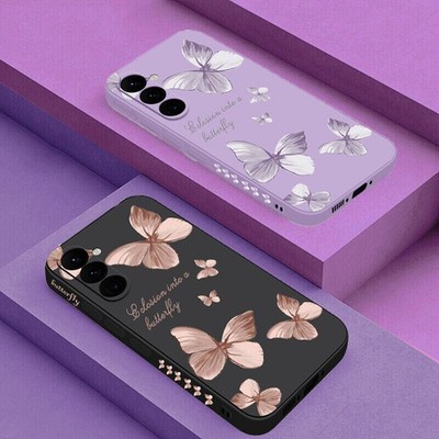 Handy-Hülle für Samsung S25 S24 FE S23 Ultra S22 A16 Butterfly weiche Abdeckung.