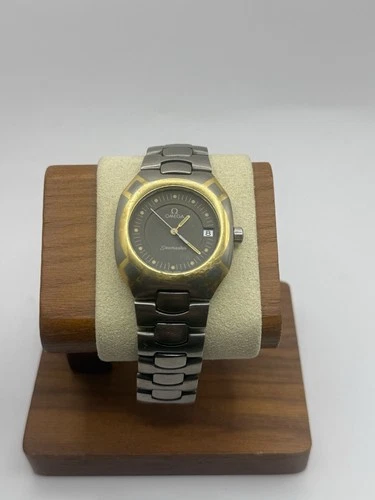OMEGA Vintage Seamaster Polaris 18K Gold Titanium Grey Dial Watch