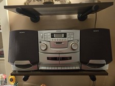 SONY CFD-ZW755 Stereo System Boombox CD/Dual Cassette/Radio Mega Bass WORKING