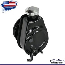 For Sbc Bbc Chevy Black Power Steering Pump With Double Groove Pulley