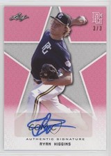 2020 Leaf Perfect Game National Showcase Pink 3/3 Ryan Higgins #BA-RH2 Auto nd3