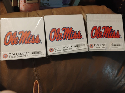 Highland graphics Ole Miss Collegiate 3 - 2 pack coasters (6 Total)