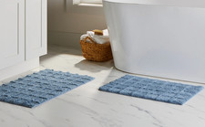 Bath Rug Set 2-Piece Cotton Absorbent 17" X 24"  20" X 30" Choose Your Color