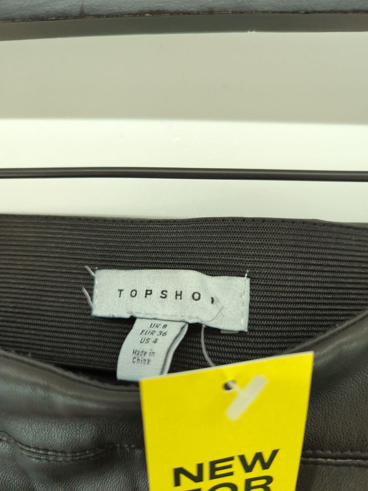 ALTRA Topshop Leggings Donna UK 8 Nero Poliestere con Elastan Altri Interi Lunghezza