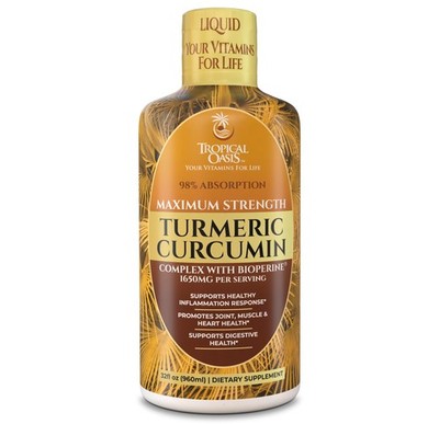 Tropical Oasis Liquid Turmeric Curcumin w/Bioperine - 1650mg Max Strength
