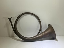 Vtg Brass French Hunting Horn Christmas Holiday Door Wall Decor Fox Hunt