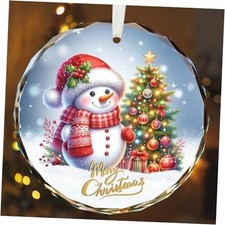 Christmas Ornaments Ornaments, Crystal Glass Ornaments for Christmas Snowman