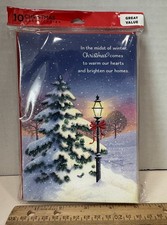 Hallmark Christmas Cards 10 Pack Red Envelopes, New