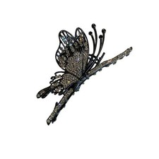 Black Glittering Butterfly Metal Hair Claw Clips, Large Hair Claw Hair Barret...