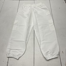 Mixify by Weissman Pants Womens Large White Cargo Joggers Ankle-Length 15516