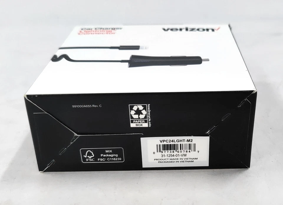 Lote de 39 Nuevos Cargador Rápido Verizon Lightning Coche para iPhone/iPad VPC24LGHT-M2 Foto 3 de 4