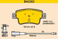 Bremsbelagsatz Scheibenbremse Barum BA2363 FüR Fiat Punto EVO Bifuel Twinair 199